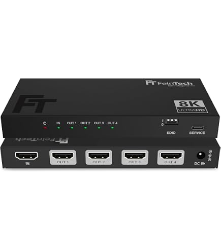 FeinTech VMS04201 HDMI Matrix Switch 4x2 with Audio Extractor