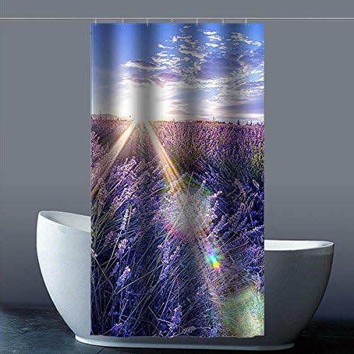 Custom Lavender Waterproof Polyester Fabric Shower Curtain for Bathroom,36x72(inches) about 90cm x 183cm