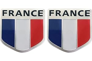 DIANZAN 2 Pièces/Paire 3D Métal France Drapeau Badge Voiture Autocollant Décalcomanies Auto-adhésif Voiture Décor Autocollants Voiture Extérieur Accessoires