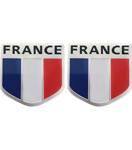 Autocollant 3D Drapeau France Pour Voiture/Moto - Vinyle Haute Qualité - Résistant UV - Lot De 2