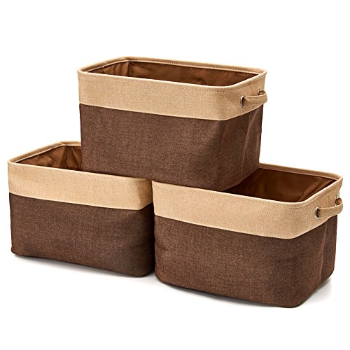 Buy Collapsible Storage Bin Basket [3Pack] EZOWare Foldable Canvas