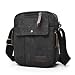 Produktbild MeCool Herren Vintage Umhngetasche Messenger Schultaschen Canvas Retro Tasche f¨¹r Reisetasche Sport Reisetaschen Militr Lssige Reisetasche Strandtasche Schultertasche, Schwarz