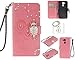 Produktbild für Huawei Honor 6C Pro Hülle, Glitter Strass Bling Eule Ledertasche Muster Weich PU Schutzhülle für Huawei Honor 6C Pro Flip Cover Wallet Case Tasche Handyhülle mit Lanyard Strap Stand Function Magnetverschluss Etui Schale Credit Card Slots Bookstyle Purse Design Handytasche Lederhülle Schutz Hüllen mit für Huawei Honor 6C Pro +Schlüsselanhänger(U) (2)