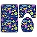 Produktbild IconSymbol Non-Slip 3 Piece Bathroom Carpet Set Cute Fishes of The Ocean Memory Foam Extra Soft Contour Mat Combination