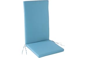 EDENJARDI Cojín para sillones de jardín reclinables Color Turquesa, Medidas 114x48x5 cm, Repelente al Agua, Desenfundable, Funda de cojín con Relleno para sillas de terraza, Cojines Silla de Comedor jardín