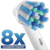 8 pzs. (2x4) Cross Action cabezales para cepillos, compatibles con los mangos de cepillos de diente electrónicos de Oral-B. Substitutos para el EB50. Completamente compatibles con Oral-B Black, Deep Sweep, SmartSeries, ProSeries, Triumph, Advance Power, ProfessionalCare, ProfessionalCare SmartSeries, Vitality Floss Action, Vitality Dual Clean, Vitality CrossAction, Vitality Precision Clean, Vitality Pro White, Vitality Sensitive, Vitality TriZone. Sustitutos de ORAX® PearlClean.