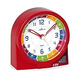 Atlanta Kinderwecker Mädchen Rot Lernuhr Analog Licht...
