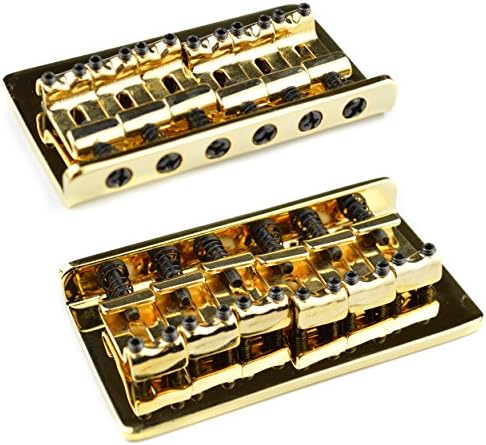 Electric Guitar Bridge Hardtail Through-Body Stringing/Vintage Saddles BN005 Gold