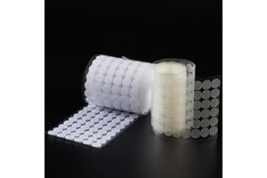 AVRUYPI 200 pcs 15mm Velcro Ronde Scratch Sticker, Scratch Sticker Pastille Haken und Schleifen, Scratch Doppelseitiger Aufkleber Rund Weiß, Sticker Punkte für DIY, Kunsthandwerk etc.