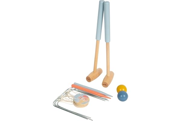 Small Foot Croquet « Garden Buddies » en Bois, Jeu d'extérieur Robuste avec de Jolis Motifs d'animaux, pour Enfants à partir de 3 Ans, 12646