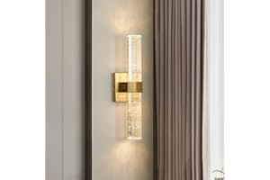 COMELY Applique Murale Interieur LED, Créativité Luxe 12W 1500LM Applique Murale LED, Rotatif 360° Or Lampe LED Murale Moderne pour Chambre Chevet Couloir Salon Salle, Lumière Blanche Chaude 3000K