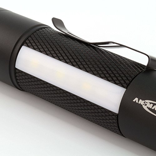 ANSMANN Future Multi-Funktions LED-Taschenlampe fokussierbar + Arbeitslicht + Signal-Blinklicht + Haltemagnet inkl. Gürtelclip & 3x AAA Alkaline Batterie - 12