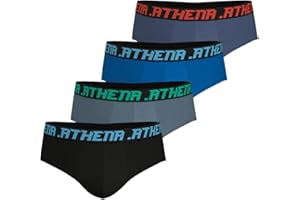 Athena - Lot de 4 Slips Homme My Petit Prix - Coton Stretch - Label Oeko-TEX® Standard 100