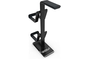 OneCut 3in1 Headphone Holder Game Controller, Gaming Headset Stand, Dual Headphone Holder with Base (Black)