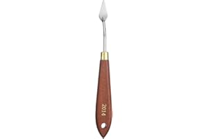 sourcing map Palette Knife Painting Tool 1.06" x 0.47" Stainless Steel Teardrop Blade 7.09" Length Spatula Painting Pallet Knives with Hole Beech Wood Handle for Oil Acrylic Canvas, Red/Silver