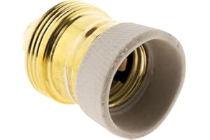 Zenitech - Attacco E27 in Ottone con Ghiera in Porcellana - Terminali a Vite - Normative CE - Ideale per Lampade e Lampadari - Design Elegante e Durevole - Dorato