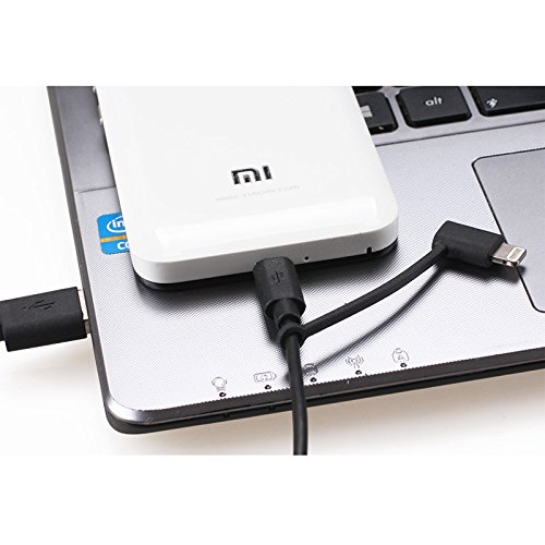 [Apple-MFI Certified] Wkae & reg; 2-in-1-Blitz zum USB-Kabel 8pin + Micro USB Ladekabel / Daten-Synchronisierungs-Kabel für iPhone5 / 5s / 5c / 6/6 Plus Apple iPad Mini / IPAD AIR / iPod nano / iPod Touch / Samsung Galaxy S4 / S3 / Galaxy Tab Tablet PC Laptop Smartphone 1M (Black) - 5