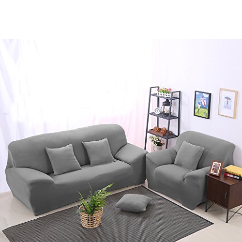 Einzelschlafcouch Sitzbezug Slipcover Sofa Husse Dekor Spandex-Stretch – Grau - 5