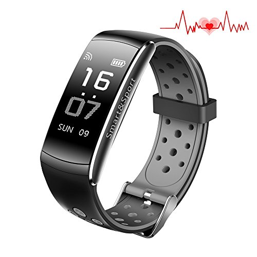 Fitness Tracker, Smart Watch 4 sports Mode, Heart Rate Monitor IP68 Waterproof Activity Health Tracker, Sleep & Blood Pressure Monitor, Calorie/Step Counter Smart Wristband for IOS Android (Z11 Gray)
