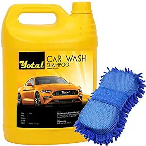 Yotal Car Shampoo 5Litre With 1 Piece Microfiber Cleaning Sponge.