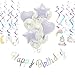 Produktbild O CAT Geburtstagsdeko Junge und Mädchen Laser Happy Birthday Girlande Luftballon Spiralen mit Einhorn Muster Geburtstag deko Set