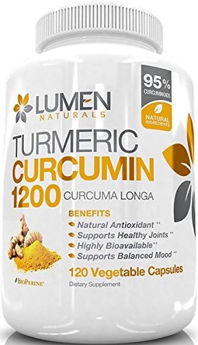 Turmeric Curcumin Extra Strength 1200mg with 95% Curcuminoids - 120 Powerful Natural Anti Inflammatory Capsules for a Full 60 Day Supply - Supplement Shown to Support Joint Pain Relief &amp; Reduce Inflammation - No Negative Side Effects - (120 Count)