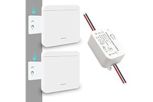 Tedeligo Kit Interruttore Luce Wireless, Trasmettitore Radio RF Interruttore A Parete Ricevitore Wireless 230V 10A, Installazione Semplice Per Lampade Fino A 2000W Telecomando Fino A 100m