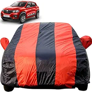 Autofact Car Body Cover for Renaults Kwid (Mirror Pocket , Premium Fabric , Triple Stiched , Fully Elastic , Red / Blue Color)
