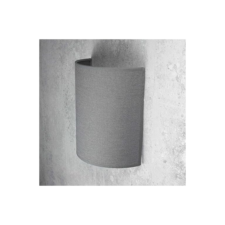 Elegante Wandleuchte in grau inkl. 1x 12W E27 LED Wandlampe aus Stoff
