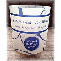 4er Set Tischlicht Tischlichter Kommunion Konfirmation Jugendweihe Taufe Ornamente Tischdeko personalisierbar blau