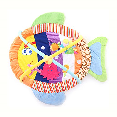Süß Tiere – Bunte Fische Baby Kind Krabbeldecken| Spielbögen| Spielmatte| Spielteppiche Mit hängenden Klangspielzeug - 2