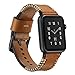 Produktbild Apple Watch Armband 42 mm,Leder Apple Watch Series 3 Braun Echtleder Urhenarmband Aottom®Smartwatch Band Ersatzband Schlaufe Armbänder iWatch Leather Strap mit Metall Schließe Aktivitätstracker Zubehör für Apple Watch 42mm Series 3/2/1 Sport Edition Nike+