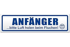 ‎KIWISTAR Kiwistar Anfänger - Bitte Luft Holen Magnetschild Schild magnetisch - 30cm Verkehrsblau - Magnetfolie für Auto PKW Kfz