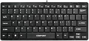 COMPOINT CP-K7070 Compact USB Multimedia Travel Keyboard, Black