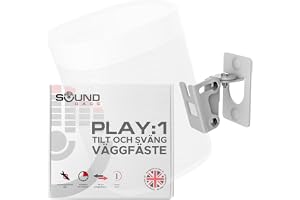 Sound Bass Väggfäste Sonos Play 1 Endast, Vit, 1pc, Lutbar & Vridbar | Endast kompatibel med Sonos Play:1, Justerbar svängning & lutningsmekanism, Monteringsfäste inklusive monteringsmaterial