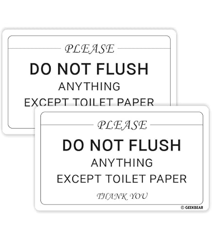 Sensitive Pipes Do Not Flush Sign - 5x7 Inch, Premium Finish, Ready To Stick Or Frame - View #2