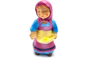 Acan Tradineur - Figura de granjera Naif - Fabricado en marmolina - Figura Decorativa Divertida para Nacimiento, Navidad, decoración Tradicional – Multicolor.