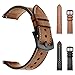 Produktbild Altsommer 20mm Armband Leder für Samsung Galaxy Uhr 42mm,Fashion Business Leder Ersatz Armband mit Metallschnalle, Armband Metall Klassische Schnalle Sport Bügel für Damen Herren (Braun)