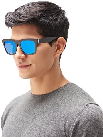 Jimmy Orange Womens Mens Rectangle Retro Carl Zeiss Lens Oversized Sunglasses J5310 Blue