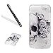 Produktbild Galaxy A5 2017 Hülle,Samsung A5 2017 Silikon Hülle,Leeook Ultra Dünn Flexibel Transparent Silikon Bumper Schale Rückseite Handyhülle Schutzhülle Cool Kreative Schädel Blume Durchsichtige TPU Crystal Clear Case Backcover Tasche Etui für Samsung Galaxy A5 2017 + 1 x Schwarze Eingabestift-Schädel Blume