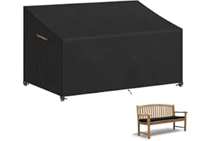 VANSHEIM Pokrowiec na 3-osobową ławkę ogrodową, wodoszczelny pokrowiec na ławkę ogrodową, na balkon, taras, 165 x 75 x 63/89 cm