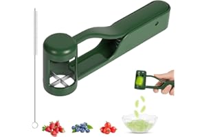 AOOTE Cortador de Uvas para Niños,Cortador de Uvas para Bebés con Cepillo de Limpieza,Herramienta para Cortar Uvas,Frutas de Acero Inoxidable Cortadora para Cortar Tomates Fresas Cherry (Verde)