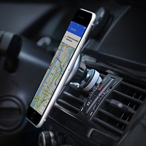 AUKEY Soporte M  vil Coche Aluminio Soporte Magn  tico 360 grados para iphone 6 6s 6 plus 6s plus ipad Sony Xperia  etc  Gris 