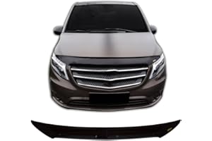 SCOUTT | Hood Deflector Bonnet Guard Compatible With VITO/VIANO 2014-2022 Black, Tinted, Aerodynamic, Acrylic Glass