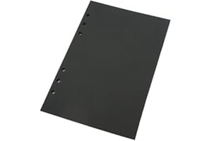 HARPHIA A5 Planner Refill, A5 Planner Inserts, 6 Ring Binder Refill, Black Paper for Refillable Binder Filofax, All Blank, 2 Pages per Sheets, 40 Sheets in Total A5 5.59'' x 8.27''