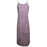 Mogul Interior Women Beach Dress Purple Printed Deep Back Summer Maxi Sundress