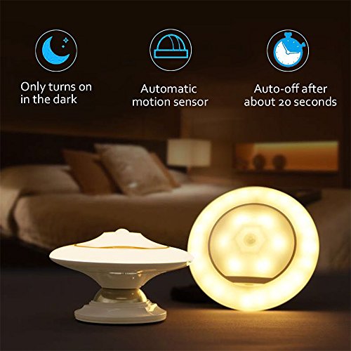 Bovon Motion Sensor Night Light, Portable 360° Rotating Sensor Step Light LED Dimmable Rechargeable PIR Security… - Image 3