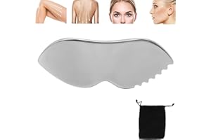 MIFULL 1Pc Gua Sha Stainless Steel - Gua Sha Tool - Gua Sha Stone - Gua Sha Myofascial Massage Board - Guasha Tool Face - Stainless Steel Gua Sha Comb - for Face, Eyes, Neck and Body (1Pc)