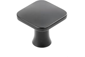 GTV - Bouton PIAZZA noir mat 30 x 30 mm I Boutons de meuble avec vis I Boutons d'armoire Boutons de cuisine Bouton de porte Poignée de tiroir Poignée de meuble I Coquillage : galvanisé, peint