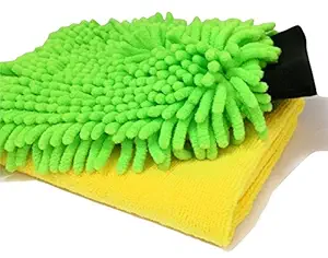 SOBBY Microfiber Cleaning Cloths 2 in 1 Combo for Car Care (1 N of 40 cm x 60 cm